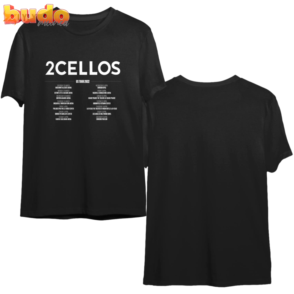 2cellos dedicated us tour 2022 unisex t-shirt, 2cellos 2022 tour shirt