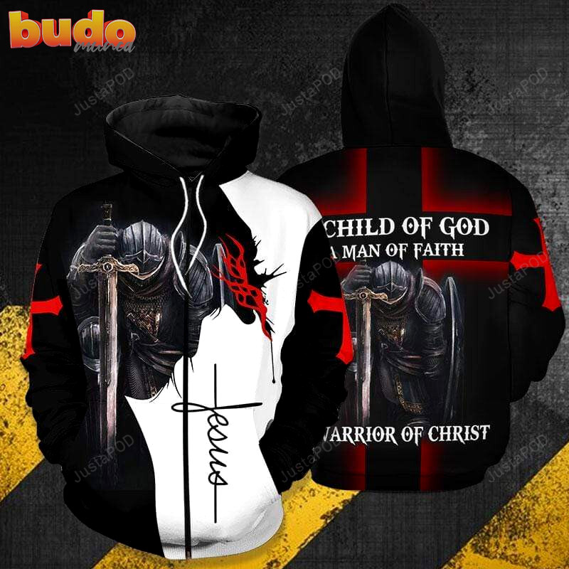 A child of god a man of faith a warrior of christ 3d all print hoodie, zip- up hoodie