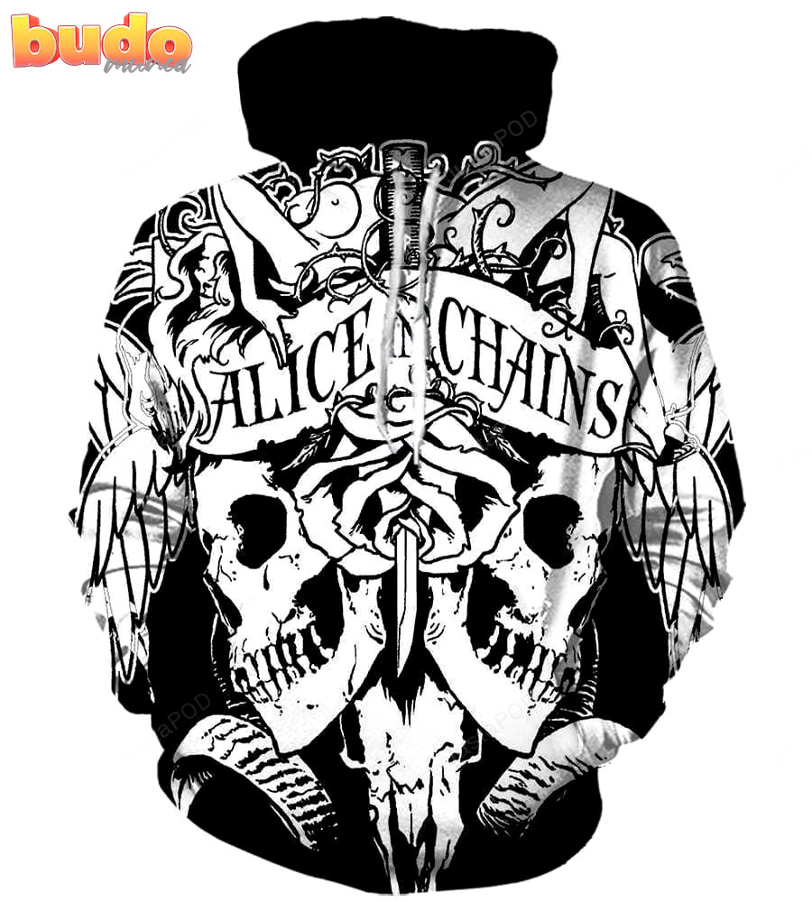 Alice in chains style 3d sweatshirt or all over print hoodie, or zip-up hoodie