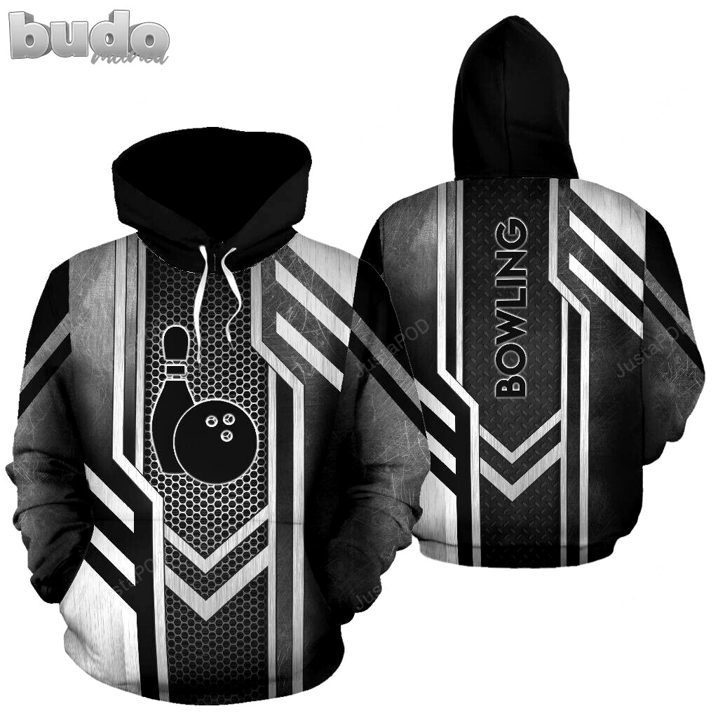 Amazing black grey bowling 3d all print hoodie, zip- up hoodie