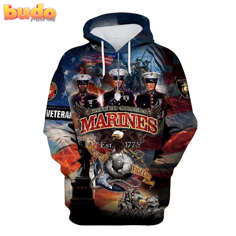 Amazing united states marine veteran eagle 3d all print hoodie, zip- up hoodie