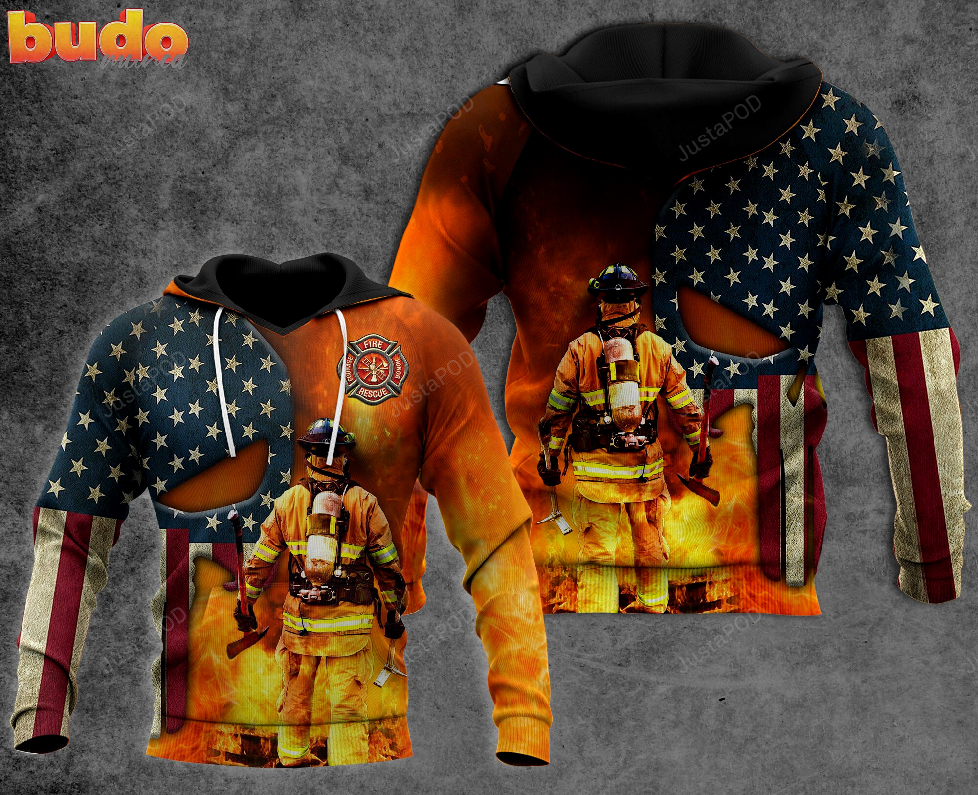 American flag us firefighter 3d all print hoodie, zip- up hoodie