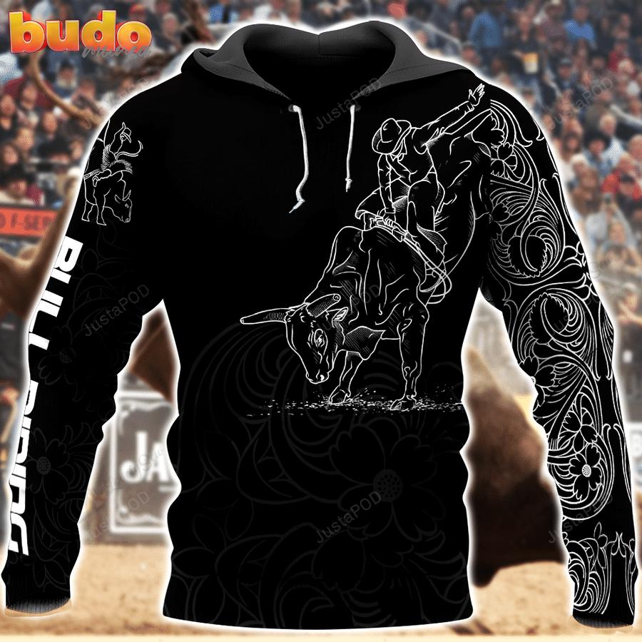 Bull riding 3d all print hoodie, zip- up hoodie