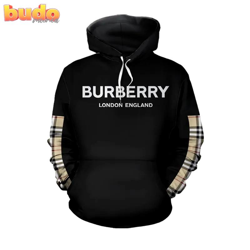 Burberry black unisex hoodie for men women luxury brand clothing clothes outfit