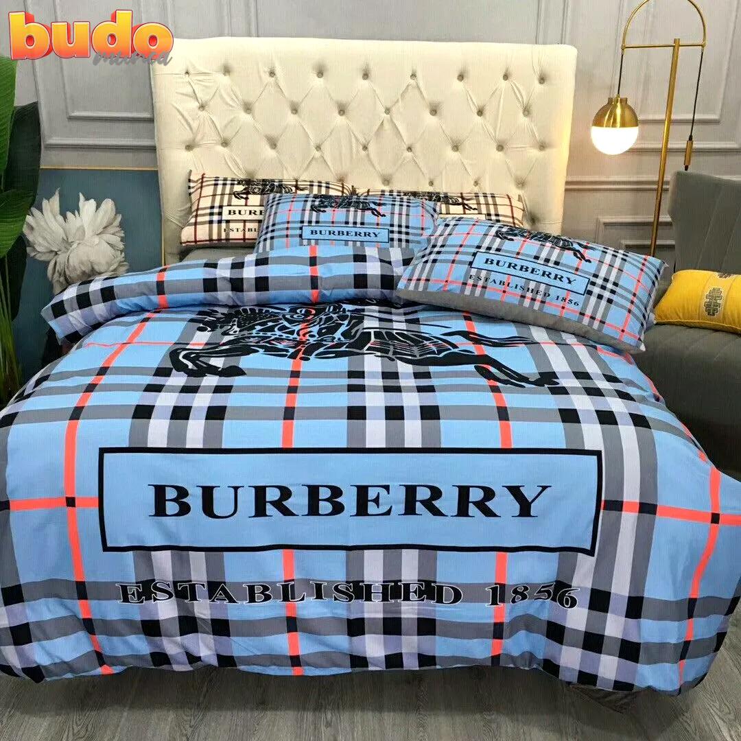 Burberry blue fashion new bedding set quilt sets duvet cover luxury brand bedding decor bedroom sets