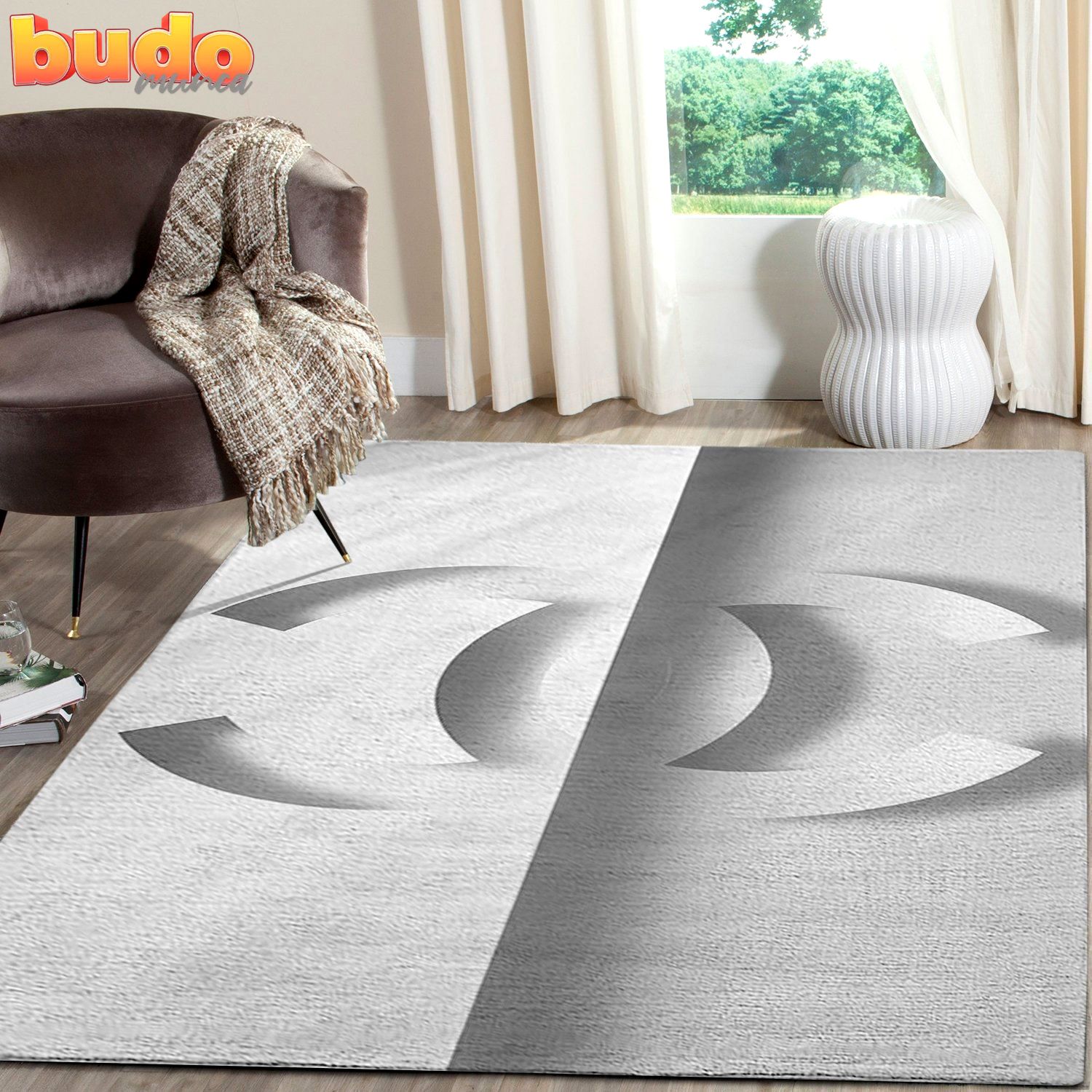 
                chanel 3d fashion luxury brand premium rug carpet home decor
            