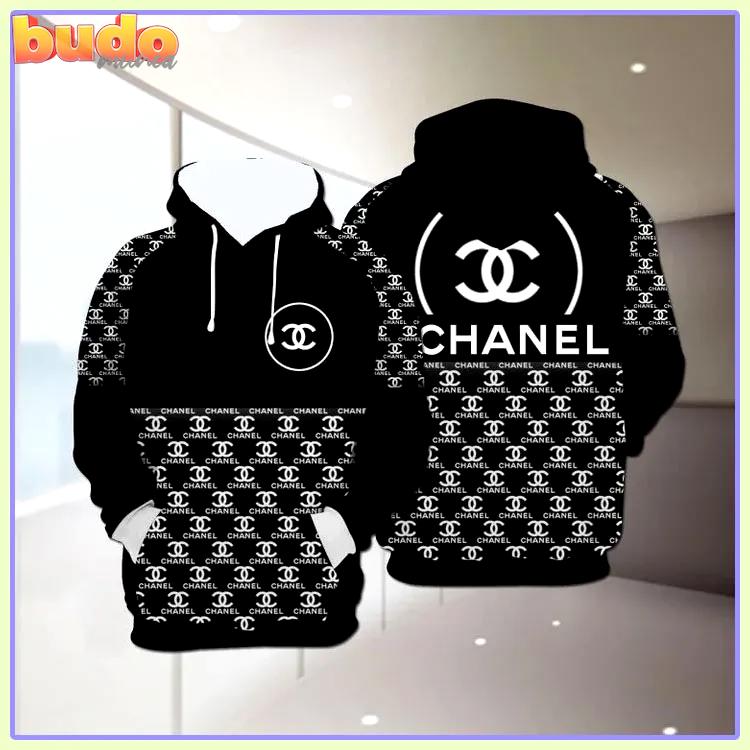 Chanel black unisex hoodie for men women luxury brand clothing clothes outfit