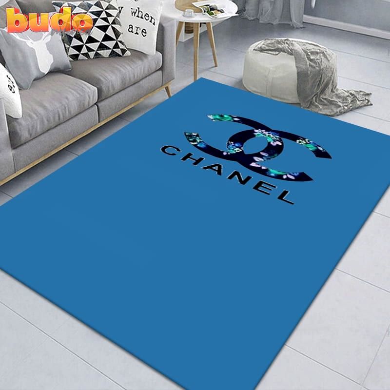 
                chanel blue fashion luxury brand premium rug carpet home decor
            
