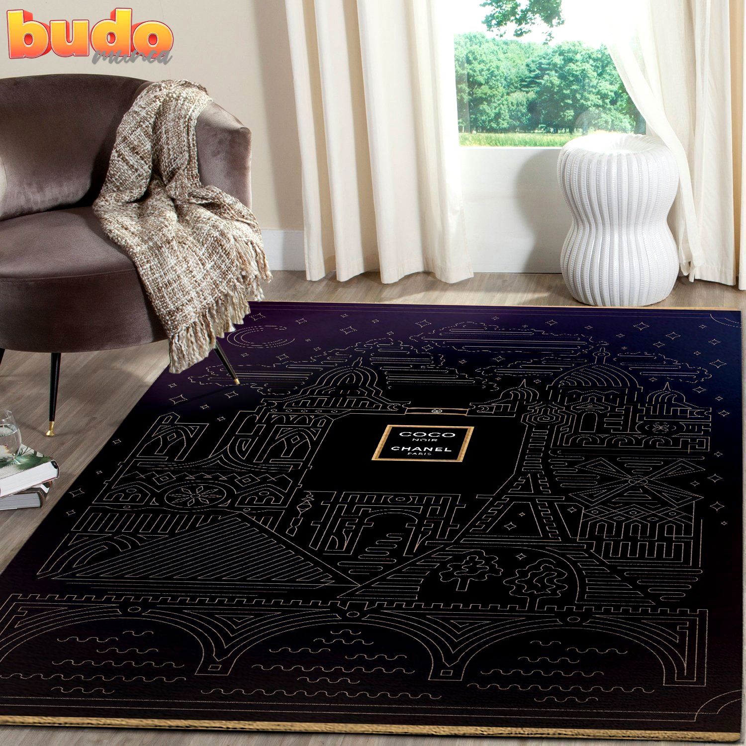 
                chanel coco paris fashion luxury brand premium rug carpet home decor
            