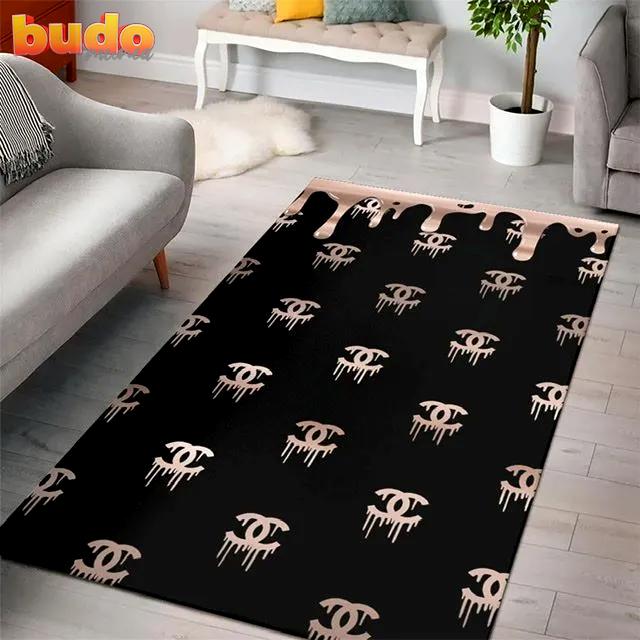 
                chanel falling logo luxury fashion luxury brand premium rug carpet home decor
            