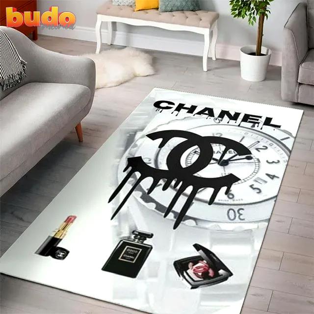 
                chanel logo clock luxury fashion luxury brand premium rug carpet home decor
            