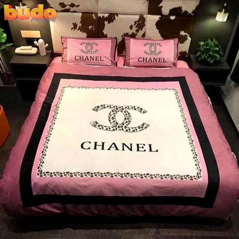 Chanel logo luxury fashion brand bedding set bedspread duvet cover set