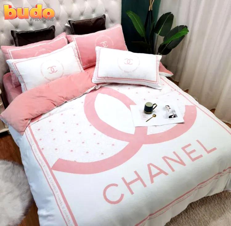 Chanel logo new luxury fashion brand bedding set bedspread duvet cover set