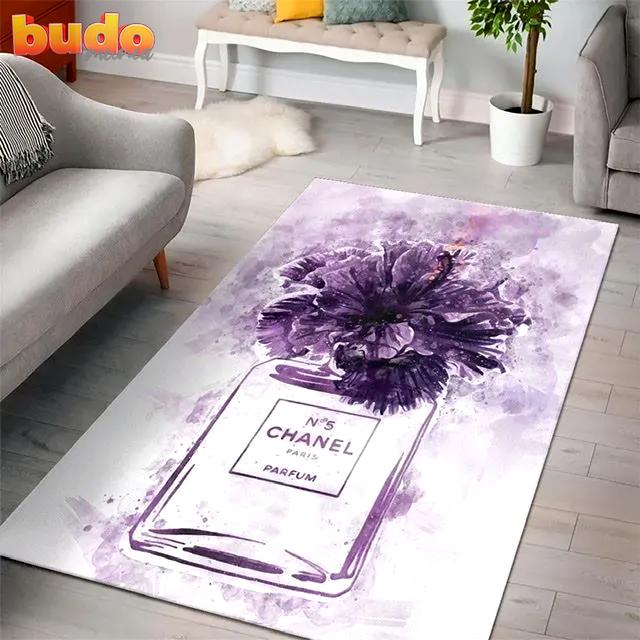 
                chanel logo violet parfum luxury fashion luxury brand premium rug carpet home decor
            