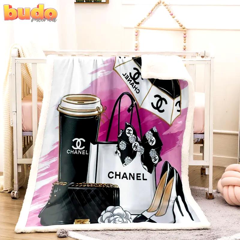 Chanel luxury brand premium blanket fleece home decor