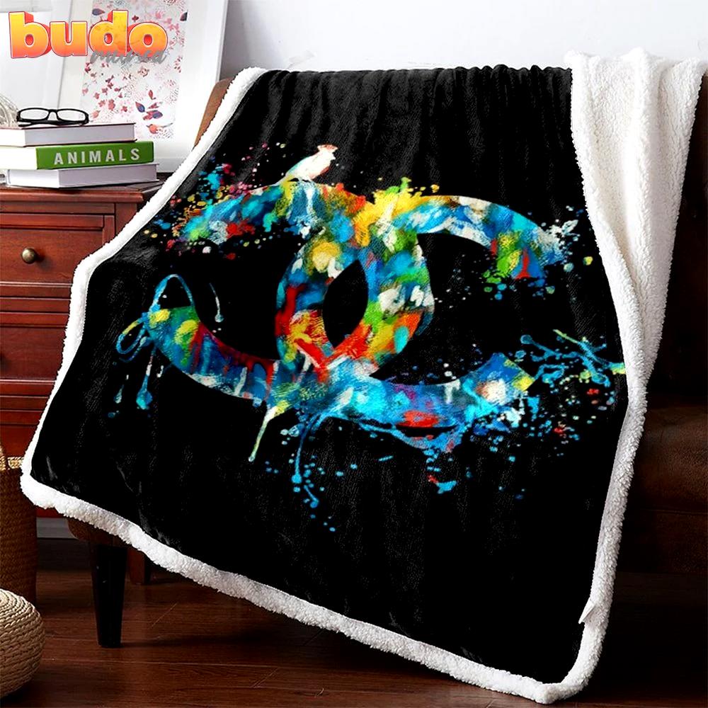 Chanel multicolor premium blanket fleece home decor luxury brand