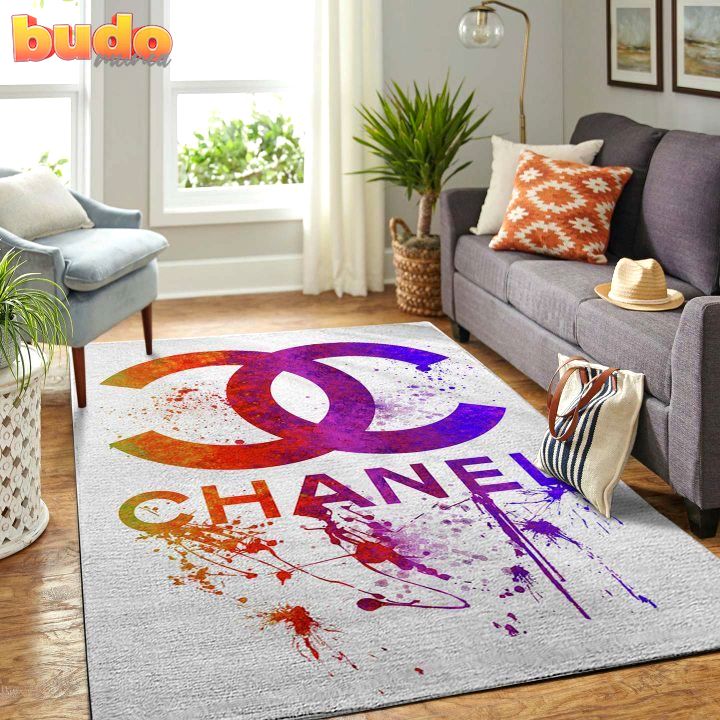 
                chanel paintful fashion luxury brand premium rug carpet home decor
            