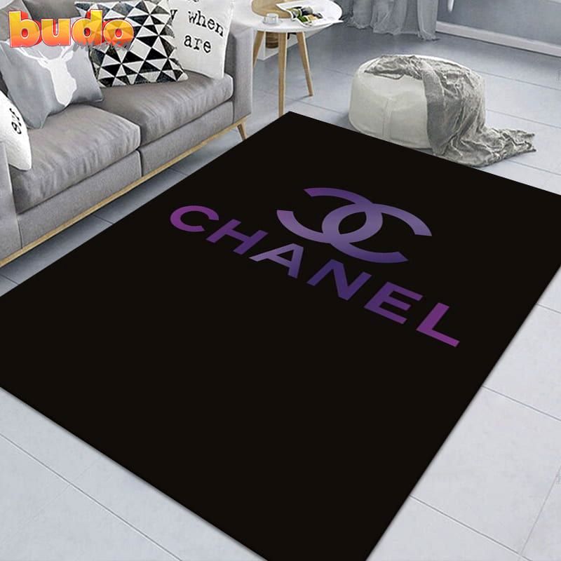 
                chanel violet logo fashion luxury brand premium rug carpet home decor
            