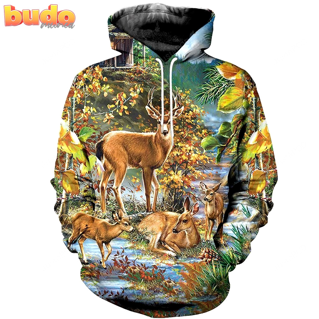 Deer hunting 3d all over printed hoodie, zip- up hoodie