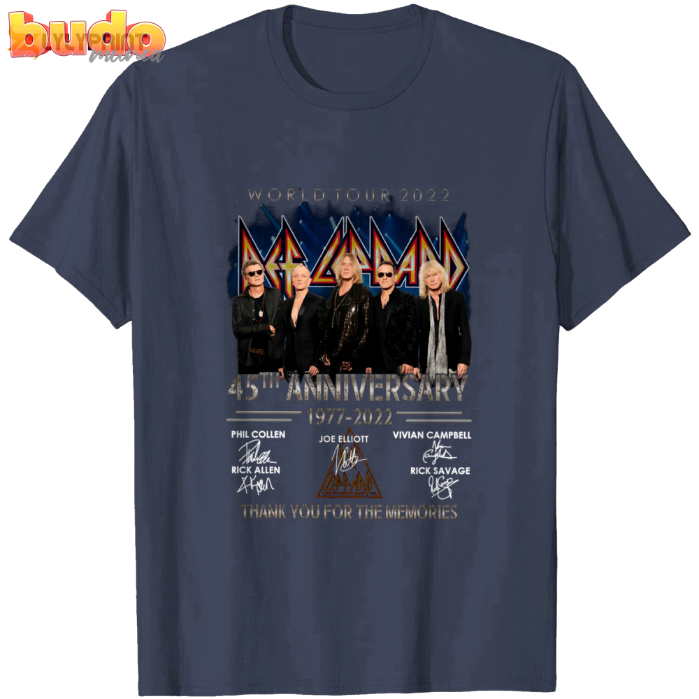 Def leppard rock band 45th anniversary 2022 world tour t-shirt