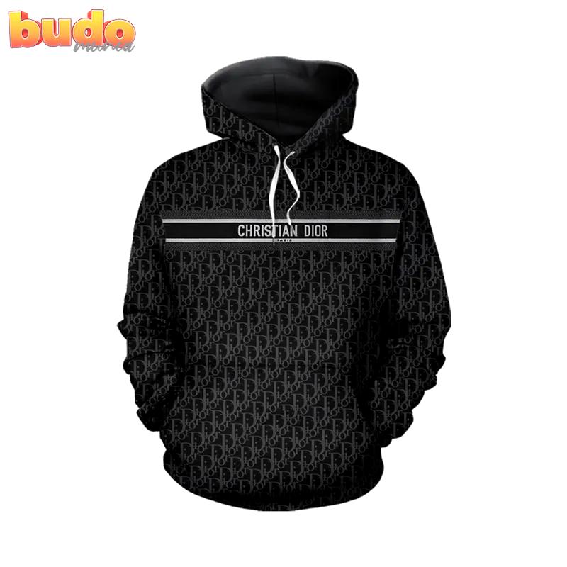 Dior black unisex hoodie for men women luxury brand clothing clothes outfit