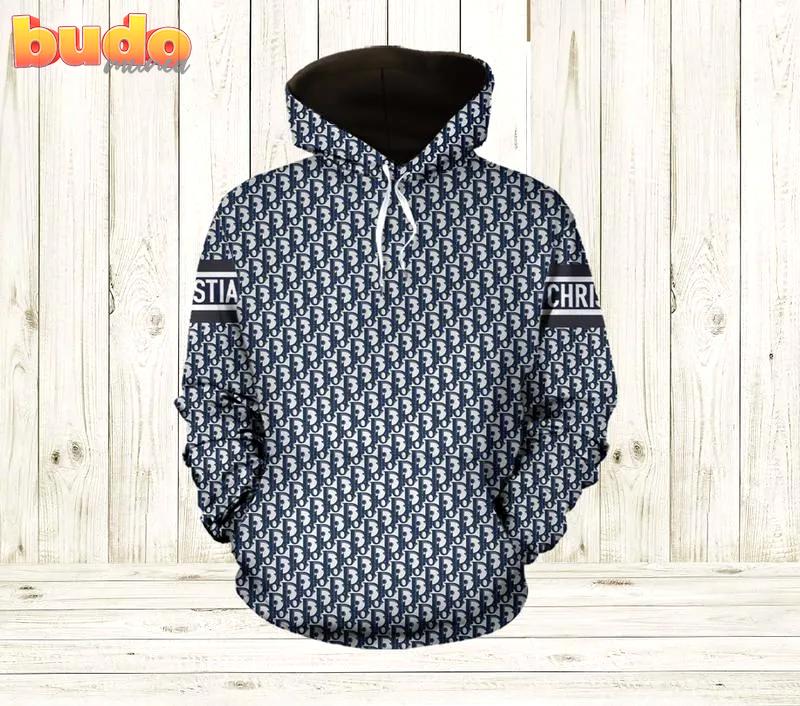 Dior blue unisex hoodie for men women luxury brand clothing clothes outfit