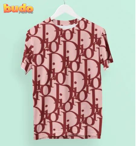 Dior red logo pink luxury brand premium t-shirt outfit for men women