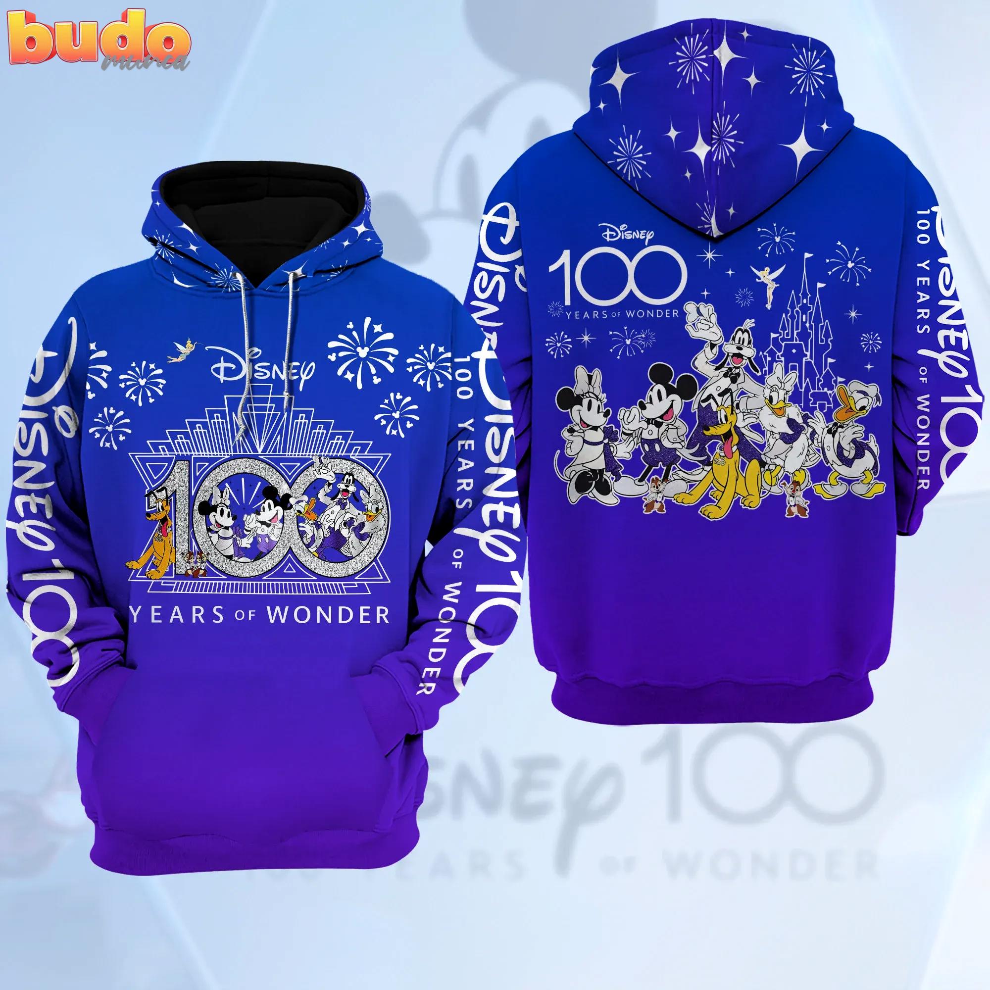 Disney 100 years premium purple unisex hoodie luxury brand clothing special gift outfit for men women