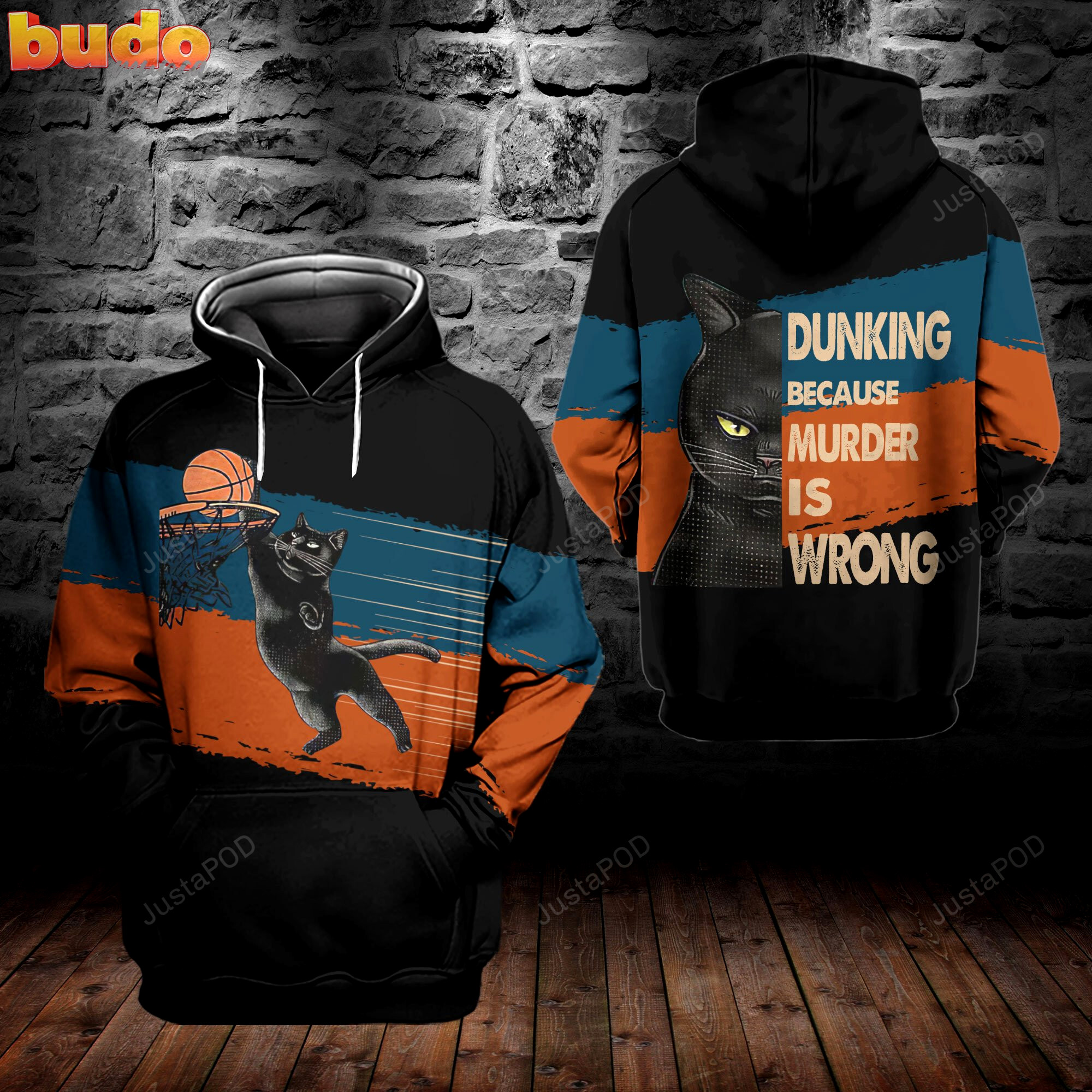Dunking because murder is wrong 3d all print hoodie, zip- up hoodie