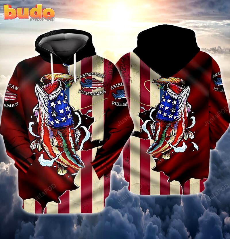 Fishing 3d all over printed hoodie, zip- up hoodie