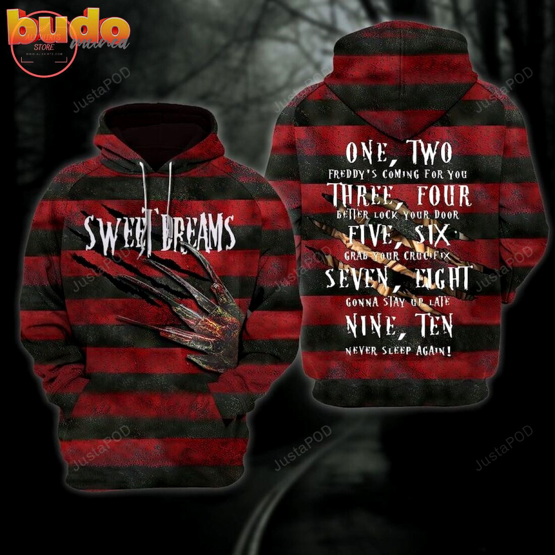 Freddy krueger horror halloween 3d all over printed hoodie, zip- up hoodie