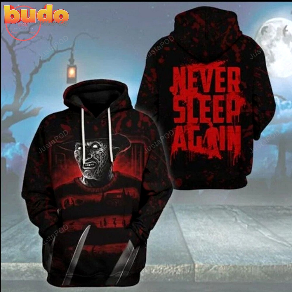 Freddy krueger never sleep again halloween 3d all over printed hoodie, zip- up hoodie