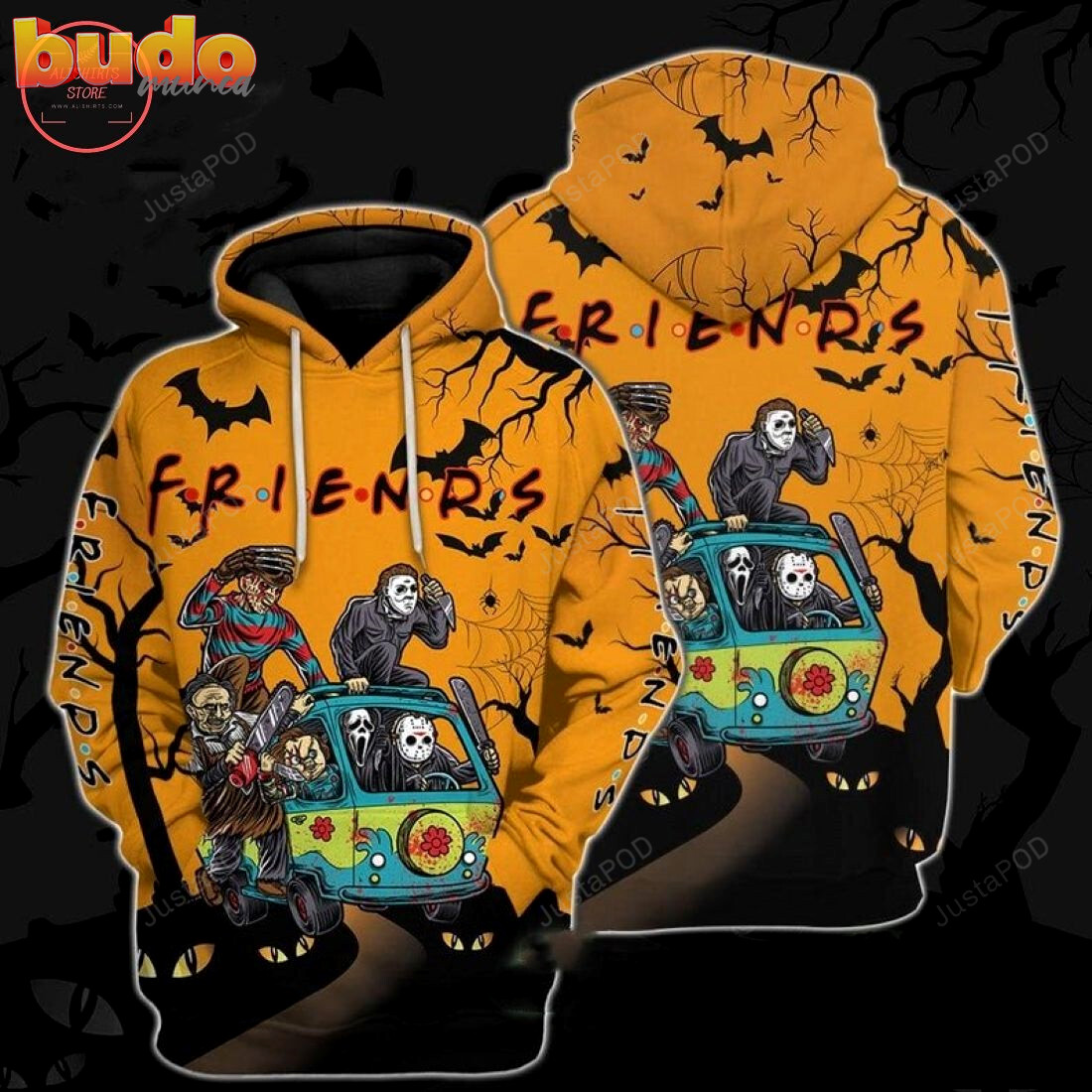 Friends horror halloween 3d all over printed hoodie, zip- up hoodie