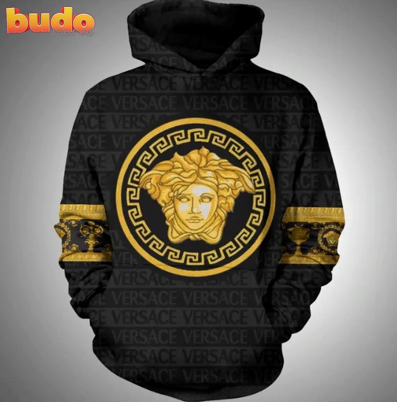 Gianni versace gold black unisex hoodie for men women luxury brand clothing clothes outfit