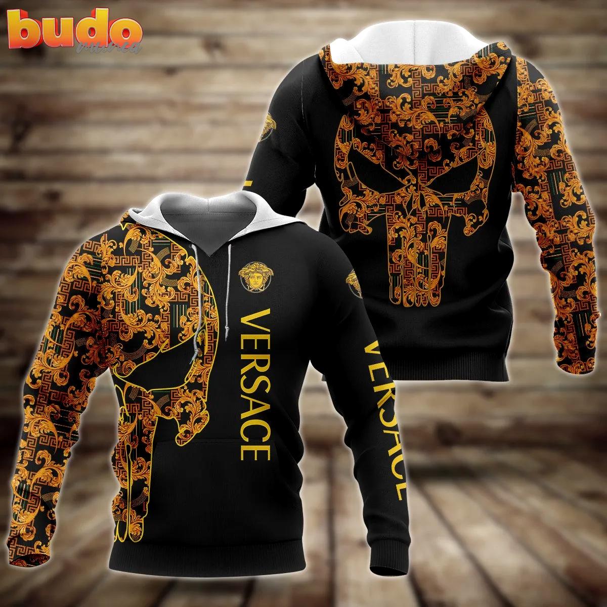 Gianni versace skull unisex hoodie for men women luxury brand clothing clothes outfit
