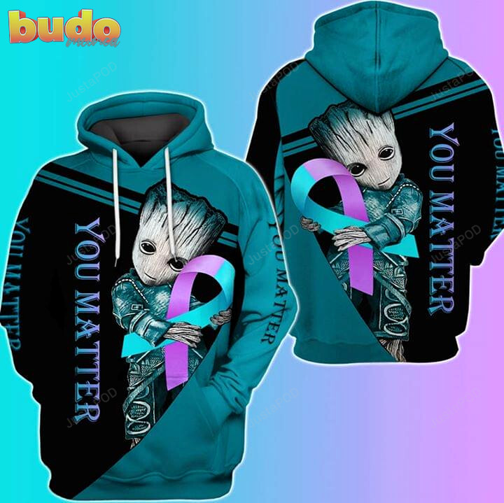 Groot you matter suicide prevention awareness 3d all print hoodie, zip- up hoodie