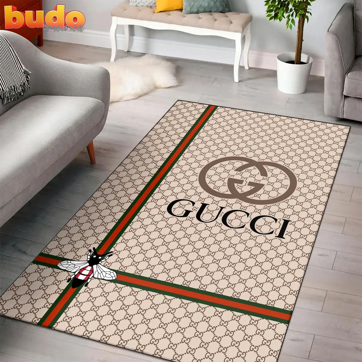 
                gucci bee beige luxury fashion luxury brand premium rug carpet home decor
            