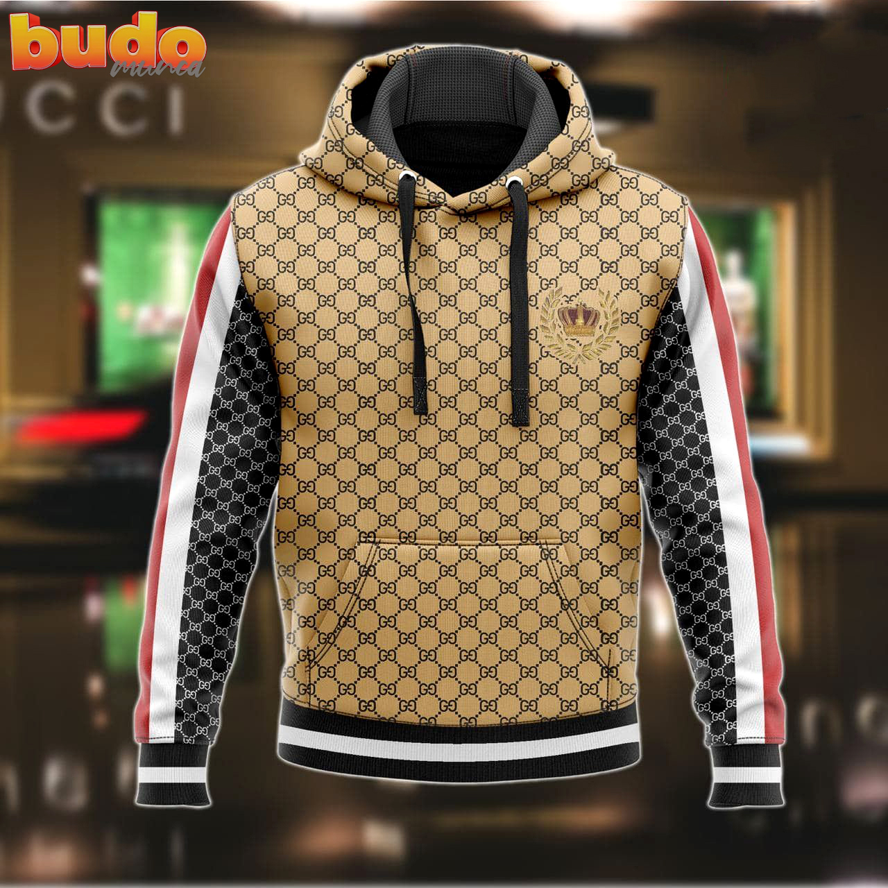 Gucci beige luxury brand premium hoodie for men women