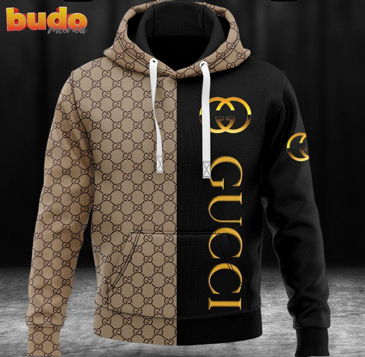 Gucci black beige pattern fashion luxury brand hoodie for men women