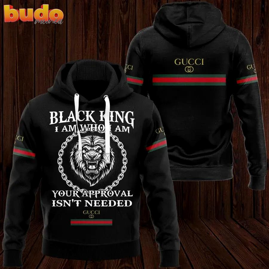 Gucci black king unisex hoodie gucci logo hoodie for men women