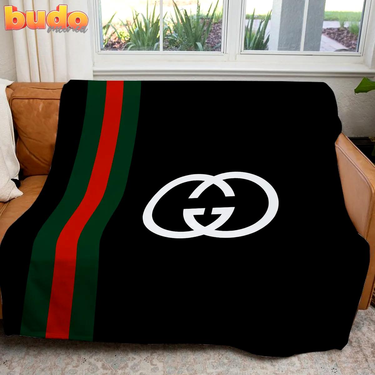 Gucci black luxury brand premium blanket fleece home decor