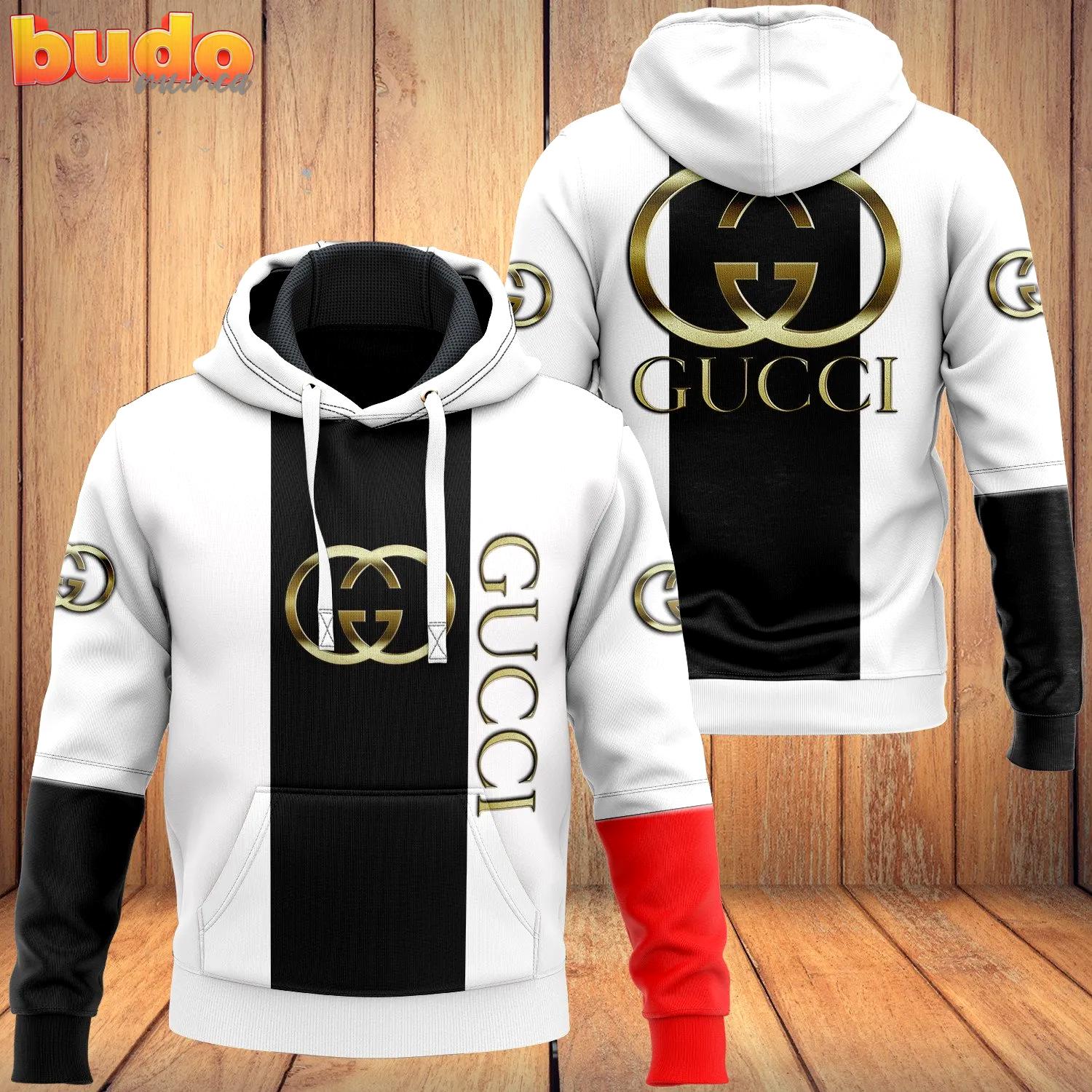 Gucci black white hoodie luxury brand clothing clothes outfit for men