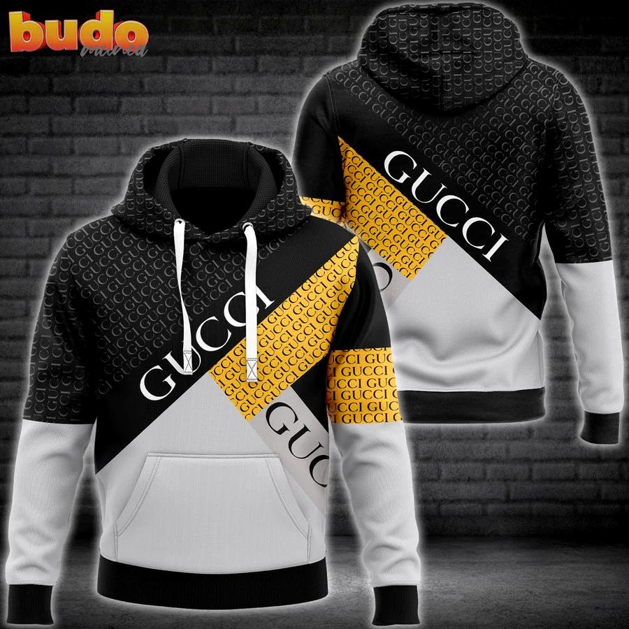 Gucci black white luxury brand premium hoodie for men women