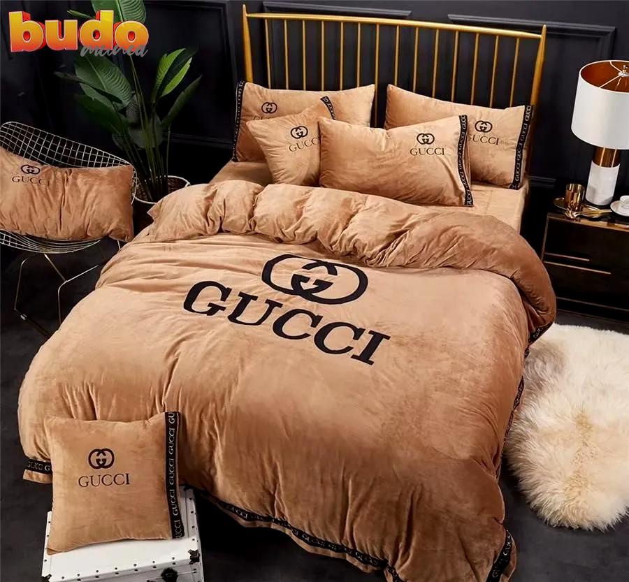 Gucci brown limited luxury brand high-end bedding set home decor