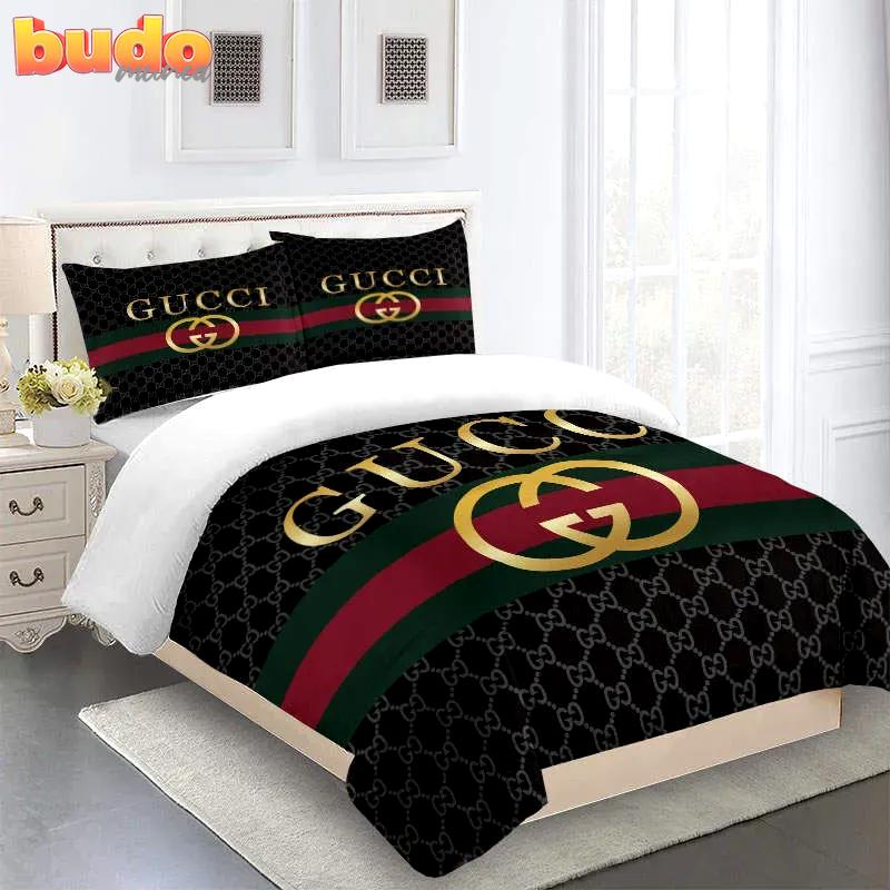 Gucci brown premium limited luxury brand fashion bedding set home decor