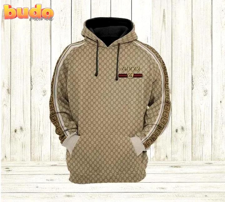Gucci brown unisex hoodie gucci logo hoodie for men women