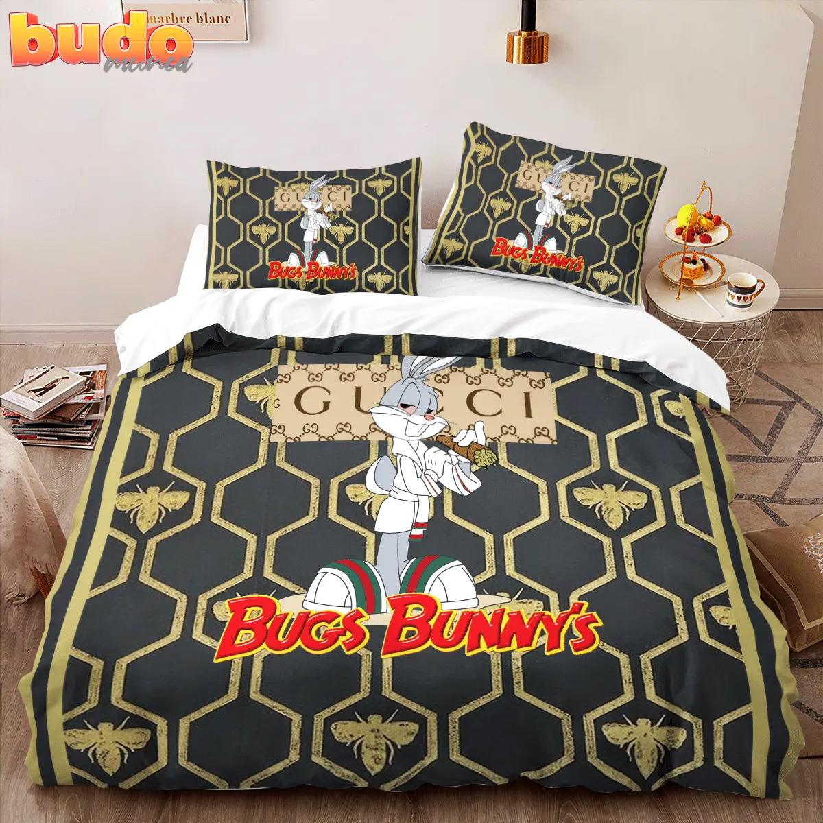 Gucci bugs bunny luxury brand high-end bedding set home decor