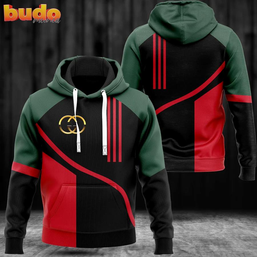 Gucci dark green red luxury brand premium hoodie for men women