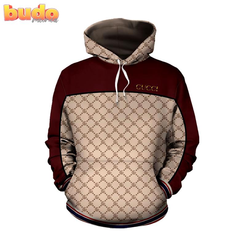 Gucci dark red luxury brand premium hoodie for men women