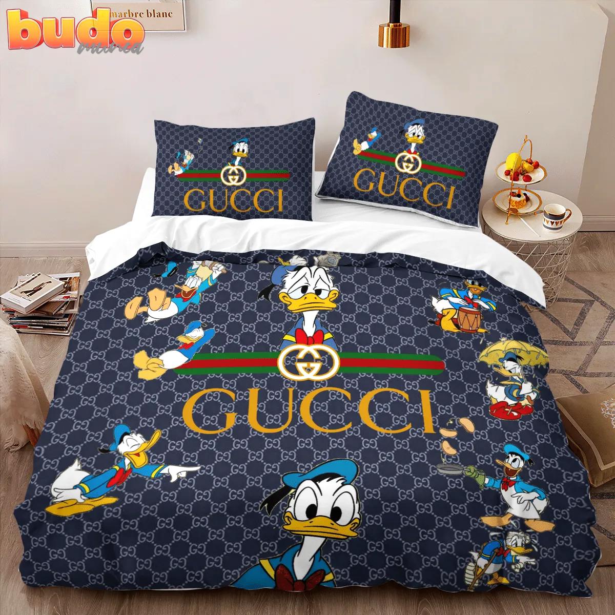 Gucci donald new fashion logo premium luxury brand high-end bedding set lv home decor